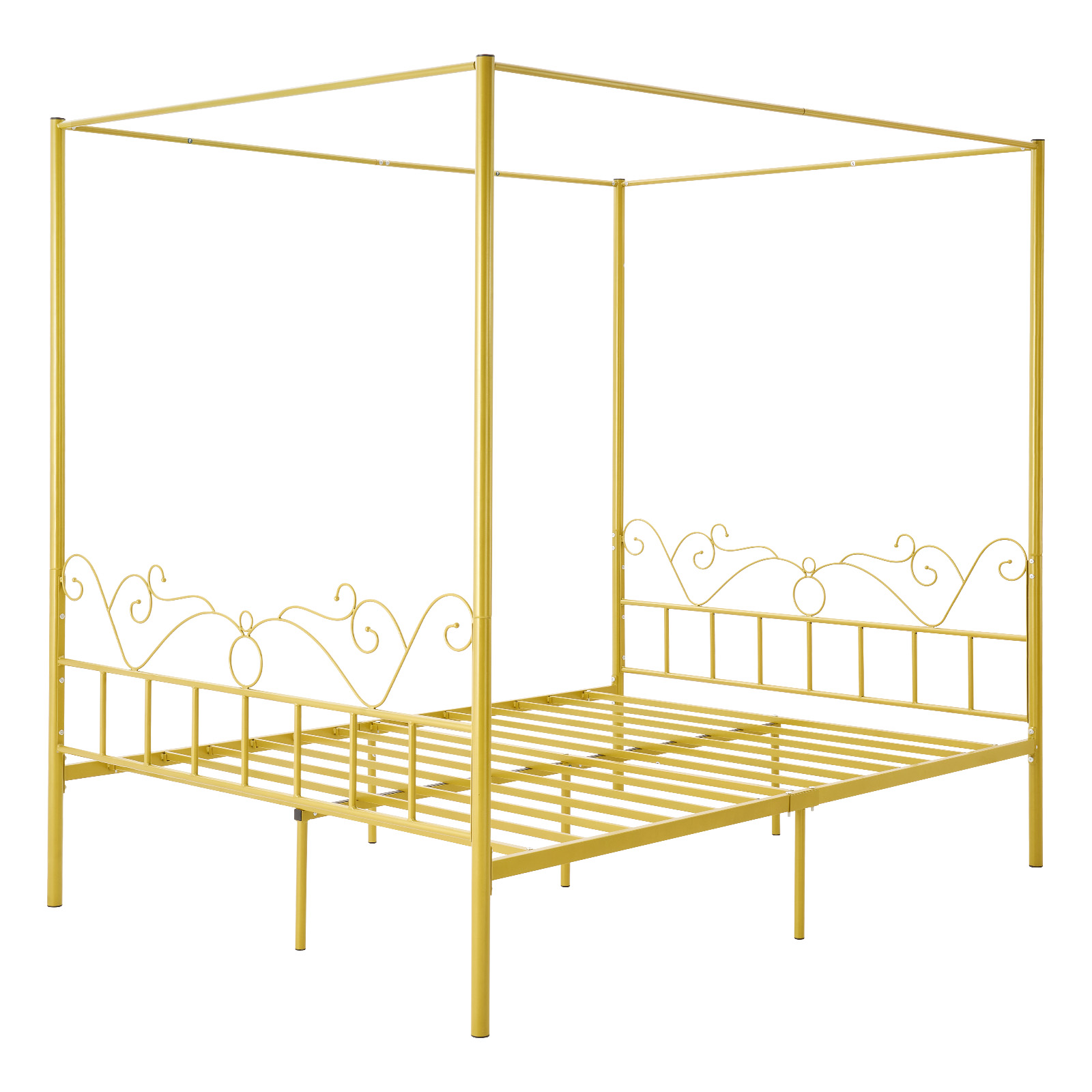 Uimoso Metal Canopy Bed Frame Full Twin Queen King Sizes with Decorative Posts