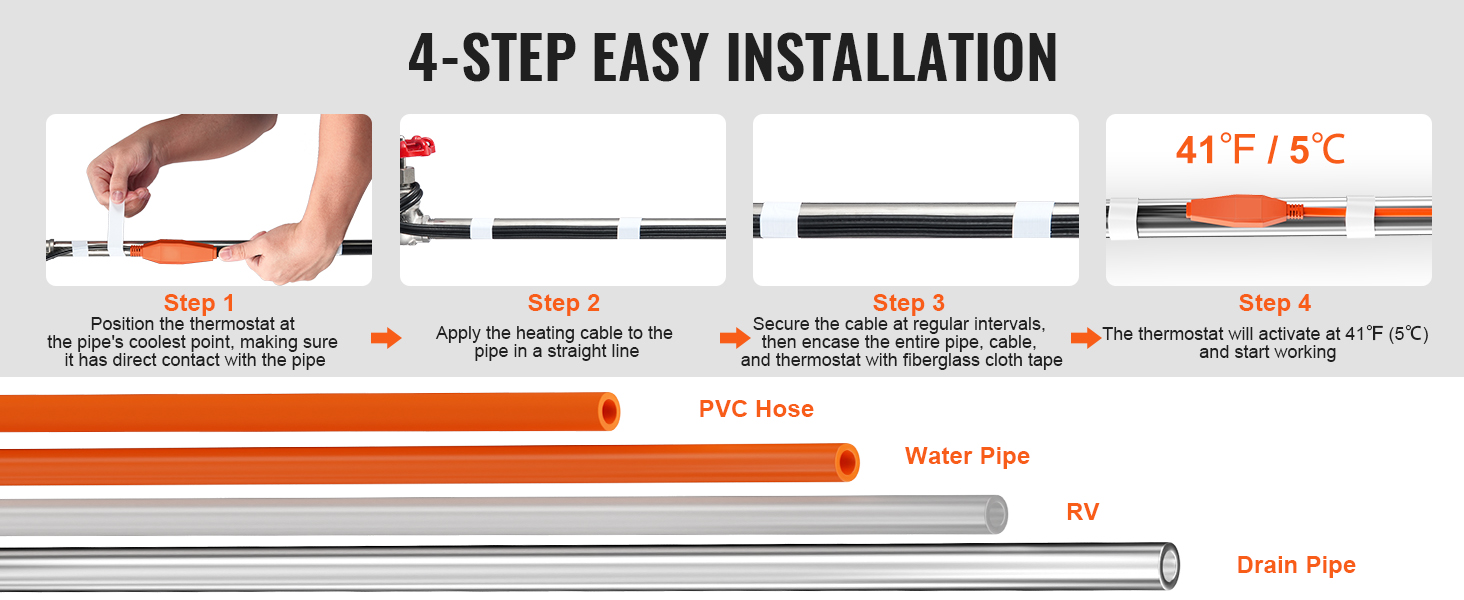 Chemical Pipes De-Icing Heat Trace Cable, Meter Pipes Defrost Heating Cable - Heat Trace And - View #10