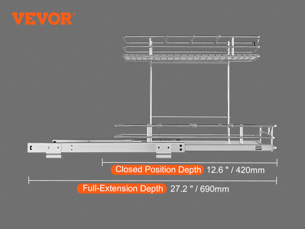 Dropship VEVOR 2 Tier 13W X 21D Pull Out Cabinet Organizer