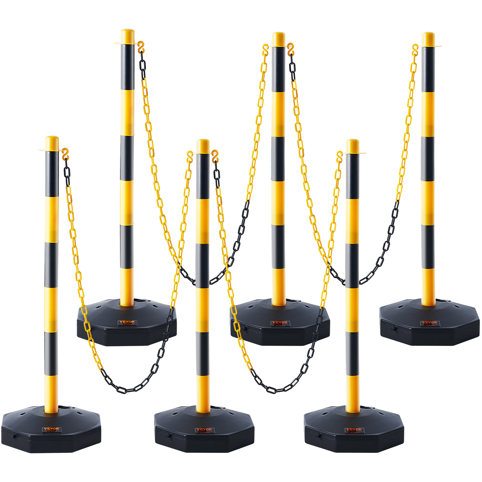 RoadHero [4 Pack] Traffic Delineator Post Cones with Fillable Base