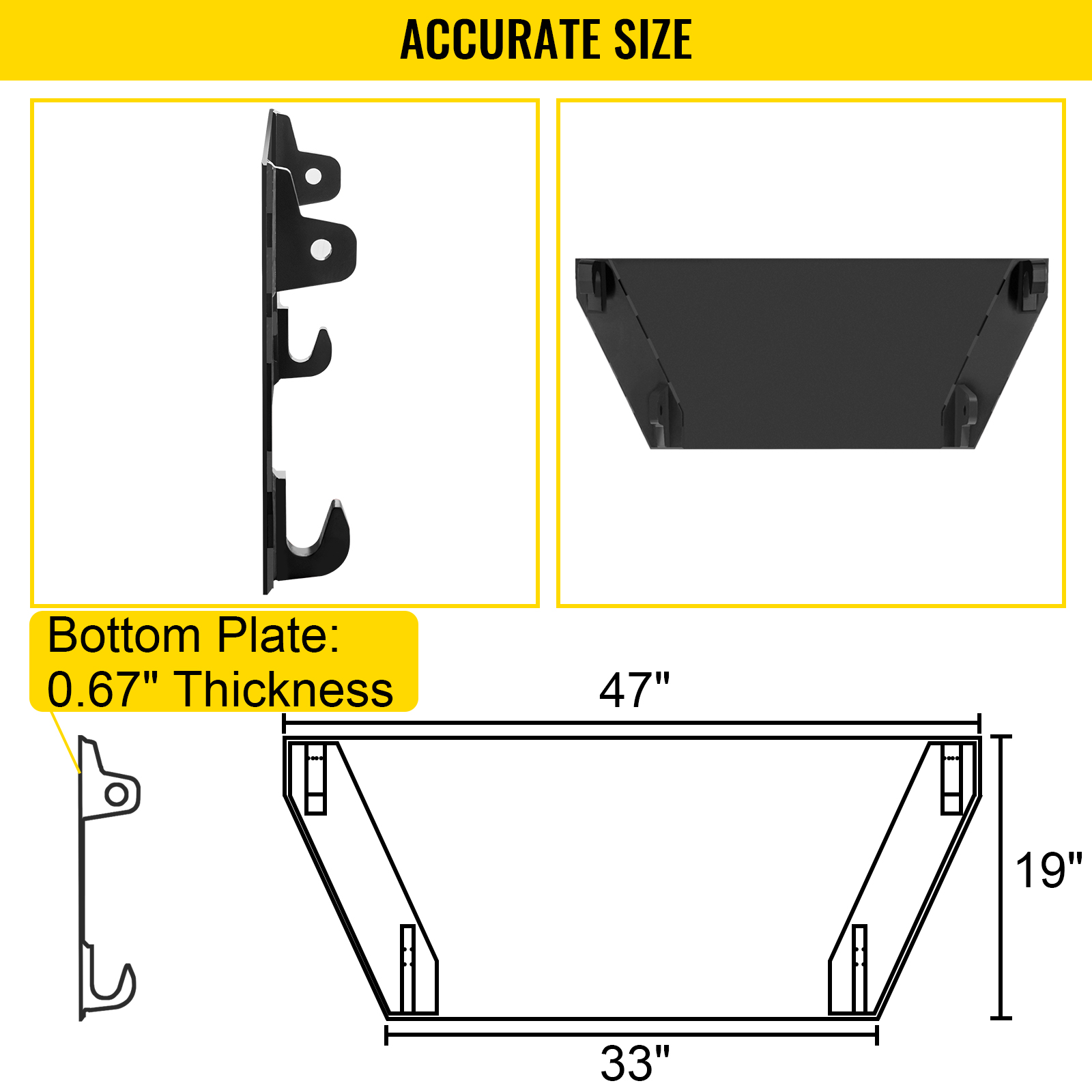 VEVOR Attachments Mount Plate 0.67" Thick Base Plate Skid Steer Plate