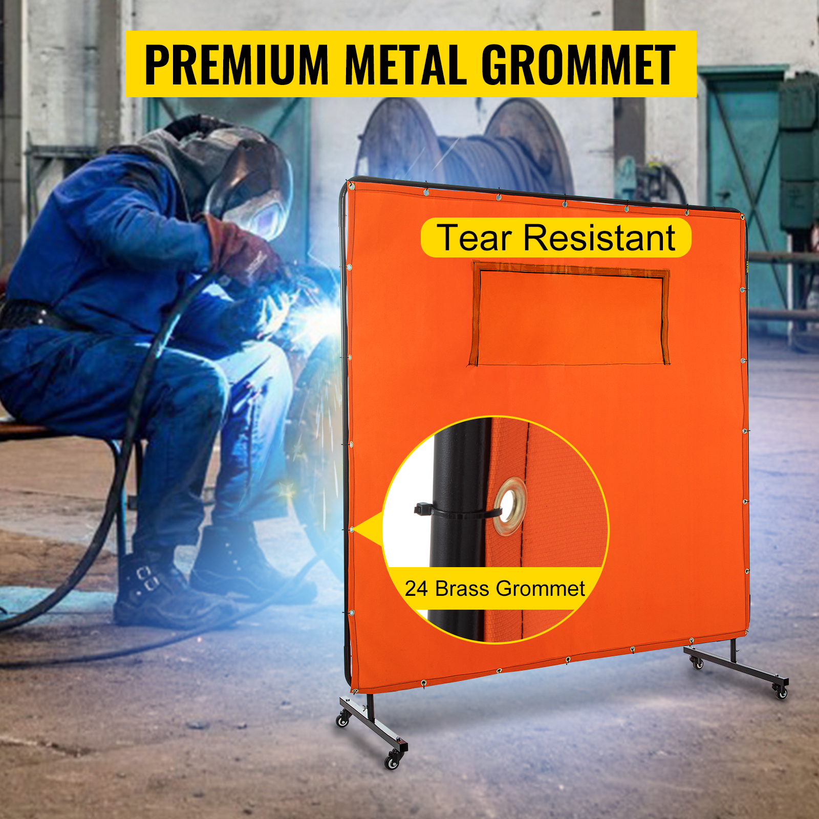 VEVOR VEVOR Welding Curtain Welding Screen Frame 6' x 6' Fiberglass w