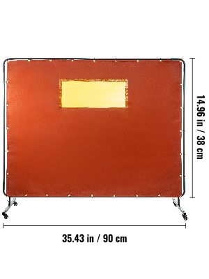 Welding Curtin Welding Screen VEVOR 6'x6' With Frame & Wheels - Flame-Resistant Red Vinyl Curtain For Workshop Safety Flame Resistant Vinyl Screen Welding Curtains