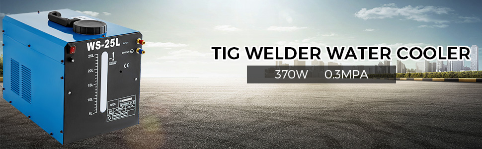 VEVOR Tig Cooler 25L Tig Water Cooler 110V Water Cooled Tig Torch 370W Tig Torch Water Cooler TIG MIG Welder Torch Water Cooling System