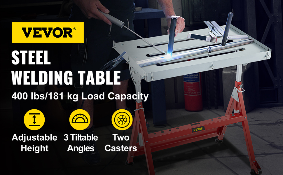 VEVOR Welding Table 36'' x 20'' Steel Welding Table Three 1.1 in ...