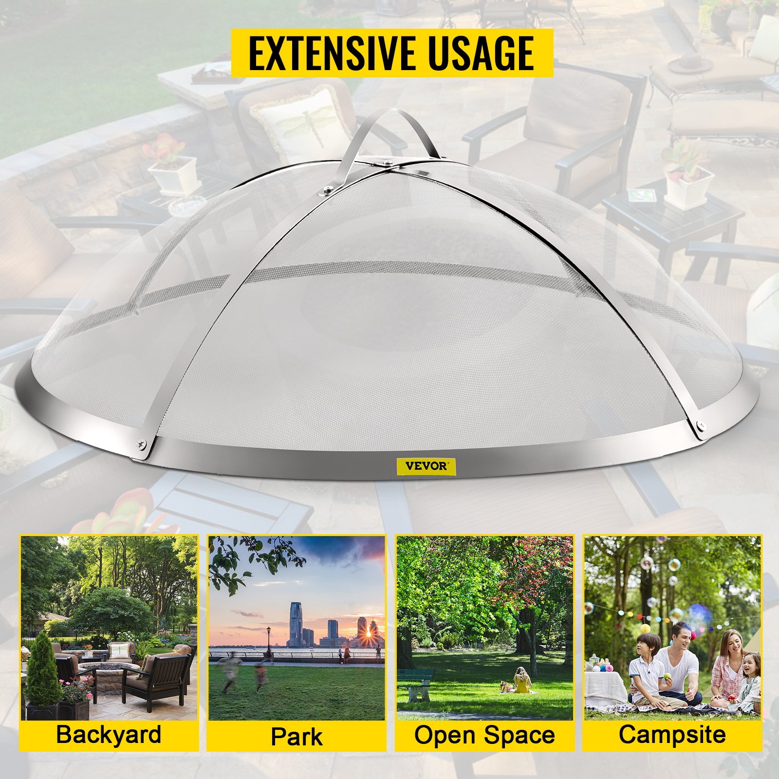 Vevor Fire Pit Spark Screen 36 Inch Diameter Spark Screen Cover