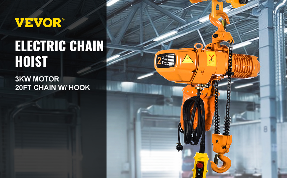 Vevor Electric Chain Hoist Single Phase Hoist Crane 4400lbs/2t 20ft