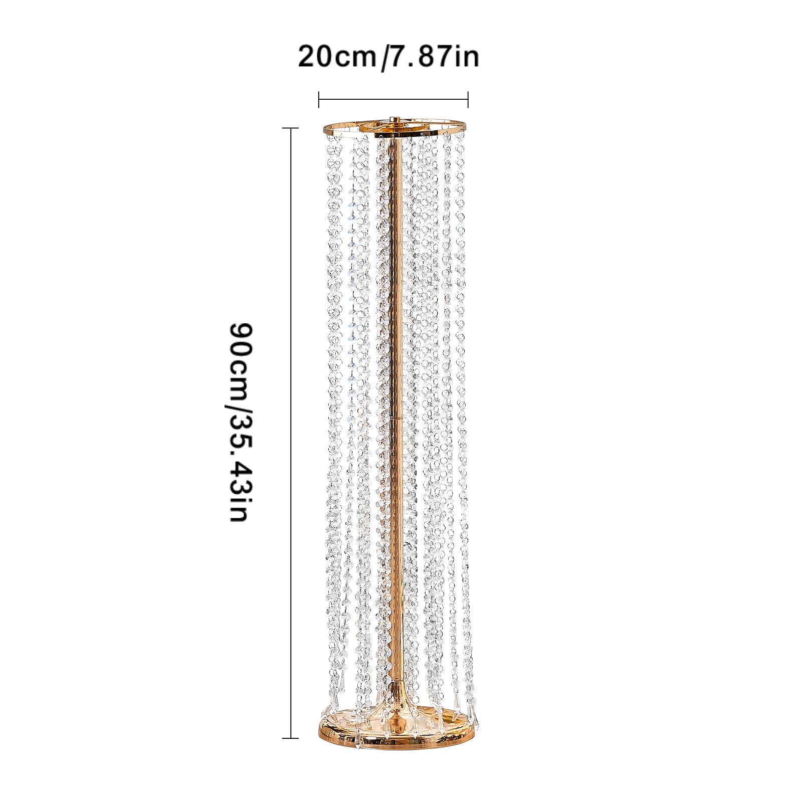 VEVOR Supporto Per Fiori Da Matrimonio In Cristallo Oro - 20 Pezzi, Altezza 43 Cm, Centrotavola In Metallo Per Decorazioni Floreali