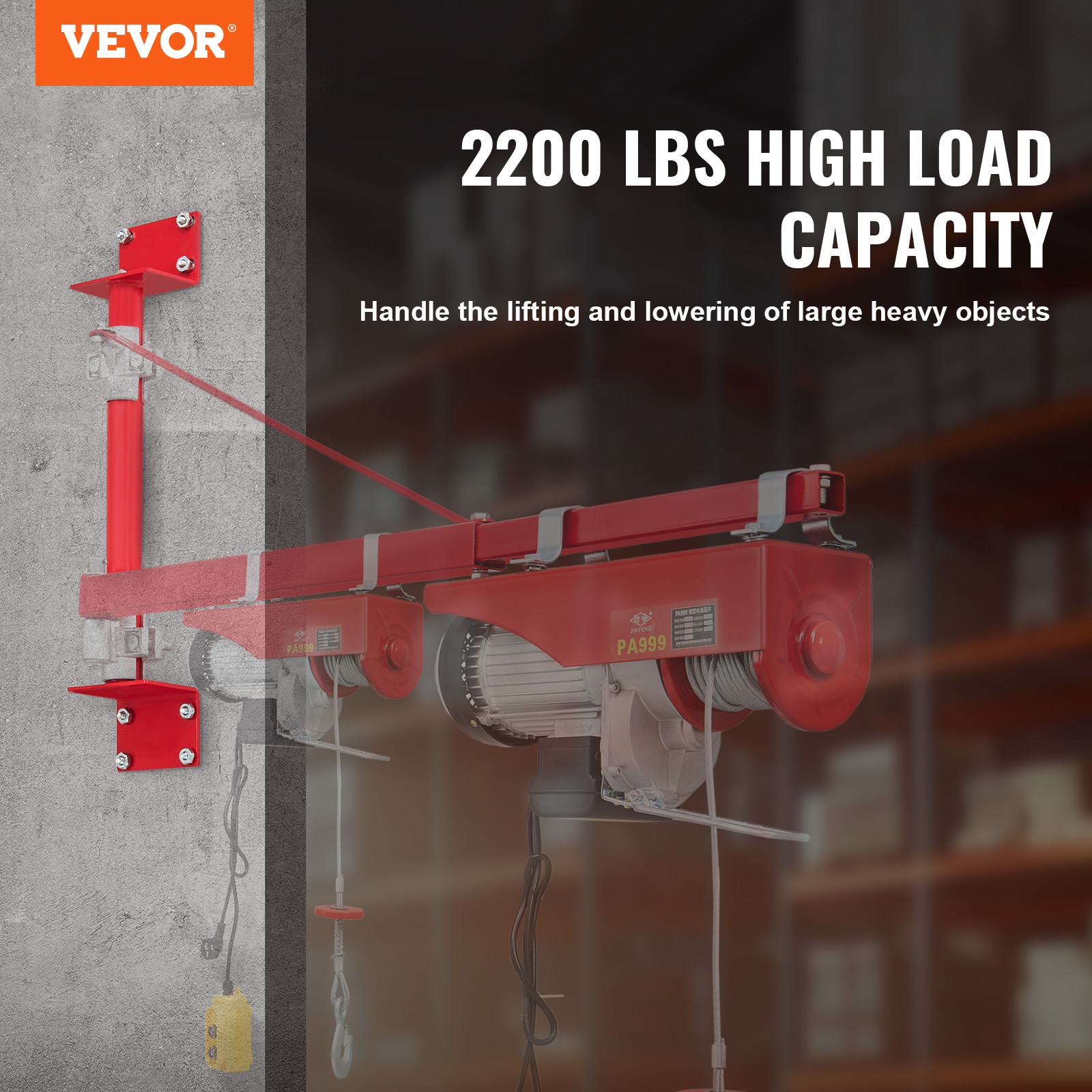 VEVOR Electric Hoist Support Arm/Pole Swinging Holder 1320/660/2200 lbs ...