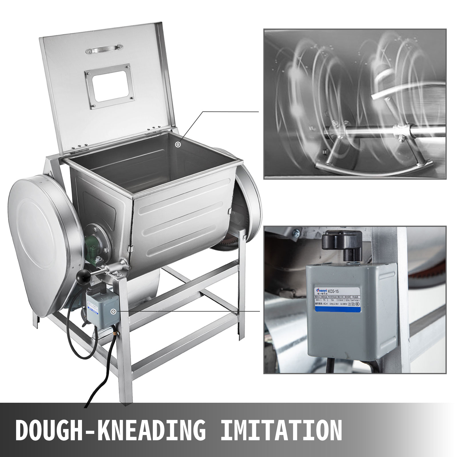 VEVOR 110V Commercial Dough Mixer 15kg Kneading Capacity 30 QT Flour   Commercial Dough Mixer M100 4 