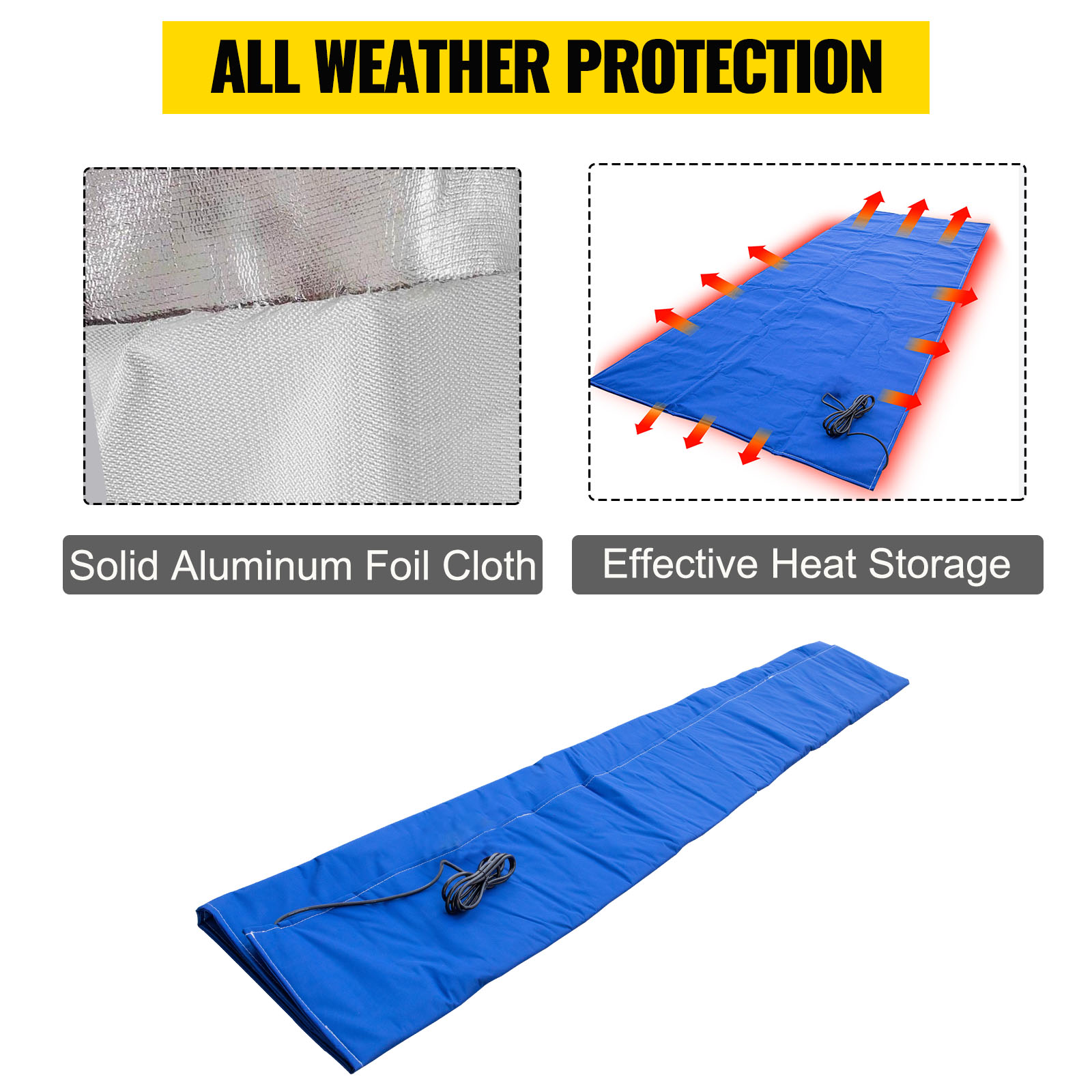 VEVOR Ground Thawing Blanket, Electric Concrete Curing Blanket with 5' x 10' Heated Dimensions
