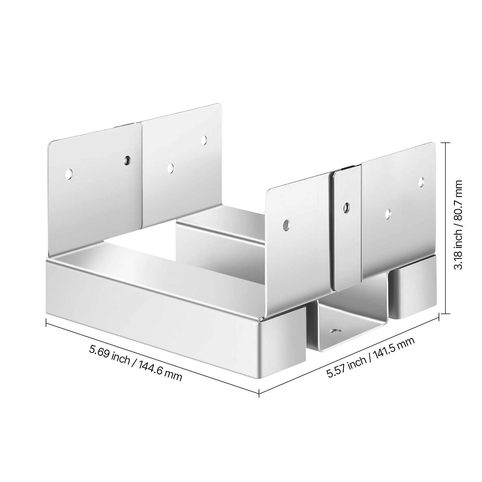 VEVOR 6x6 Post Base 10 Pcs, Inner Size 5.49x5.57inch/139.5x141.5mm ...