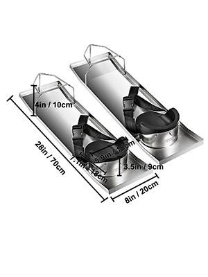 VEVOR concrete knee boards with adjustable straps and ergonomic design, dimensions shown.