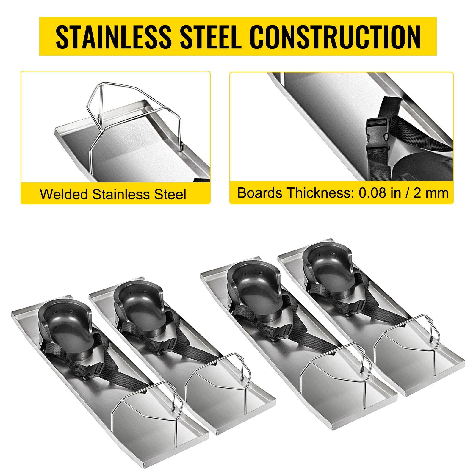 Concrete Knee Boards 28'' x 8'' Slider Knee Boards, Kneeler Board Stainless  Steel Concrete Sliders 2