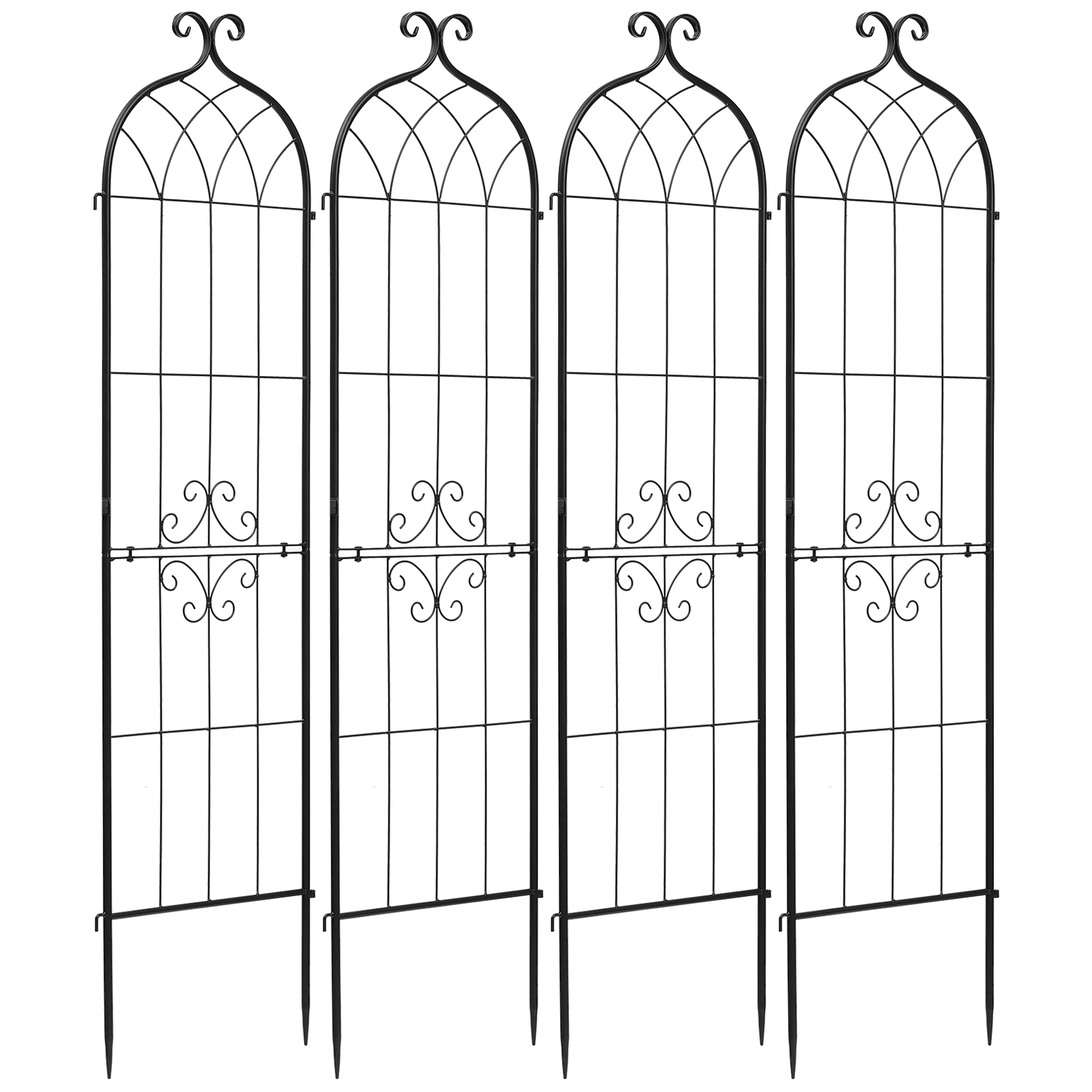 Metal Garden Trellis 60×15 71×20 87×20″ 2/4/6/8 PCS for Flower Plants Vegetables