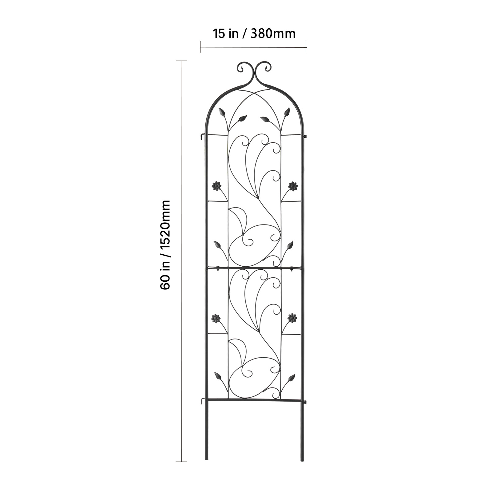 Metal Garden Trellis Climbing Plant Support 87x20/71x20/60x15" Rustproof 1/2/4pc - Picture 20 of 84