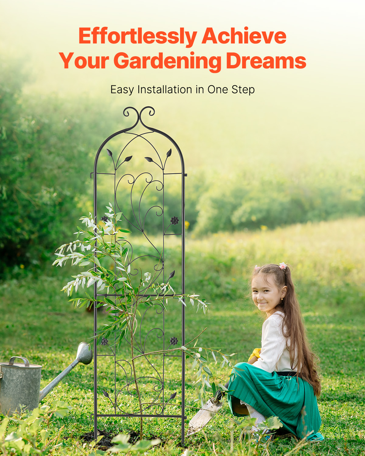 Metal Garden Trellis Climbing Plant Support 87x20/71x20/60x15" Rustproof 1/2/4pc - Picture 29 of 84