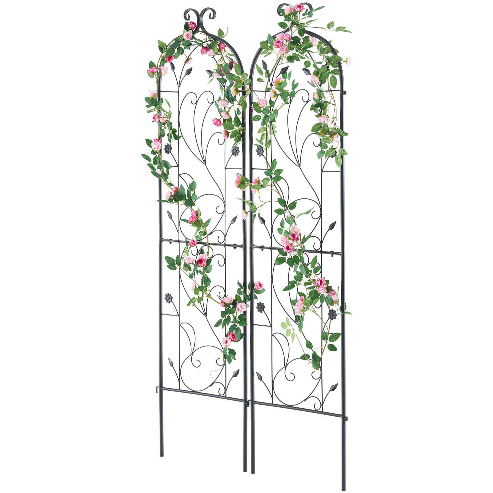 Metal Garden Trellis Climbing Plant Support 87x20/71x20/60x15" Rustproof 1/2/4pc - Picture 33 of 84
