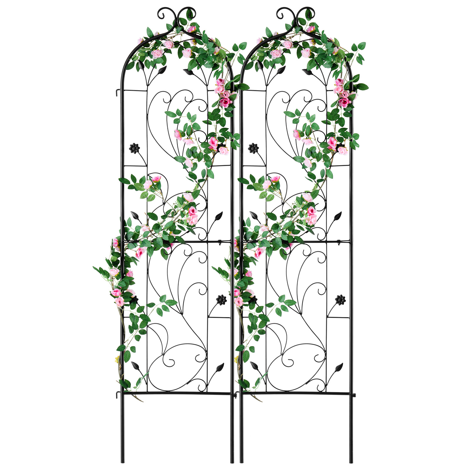 Metal Garden Trellis Climbing Plant Support 87x20/71x20/60x15" Rustproof 1/2/4pc - Picture 35 of 84