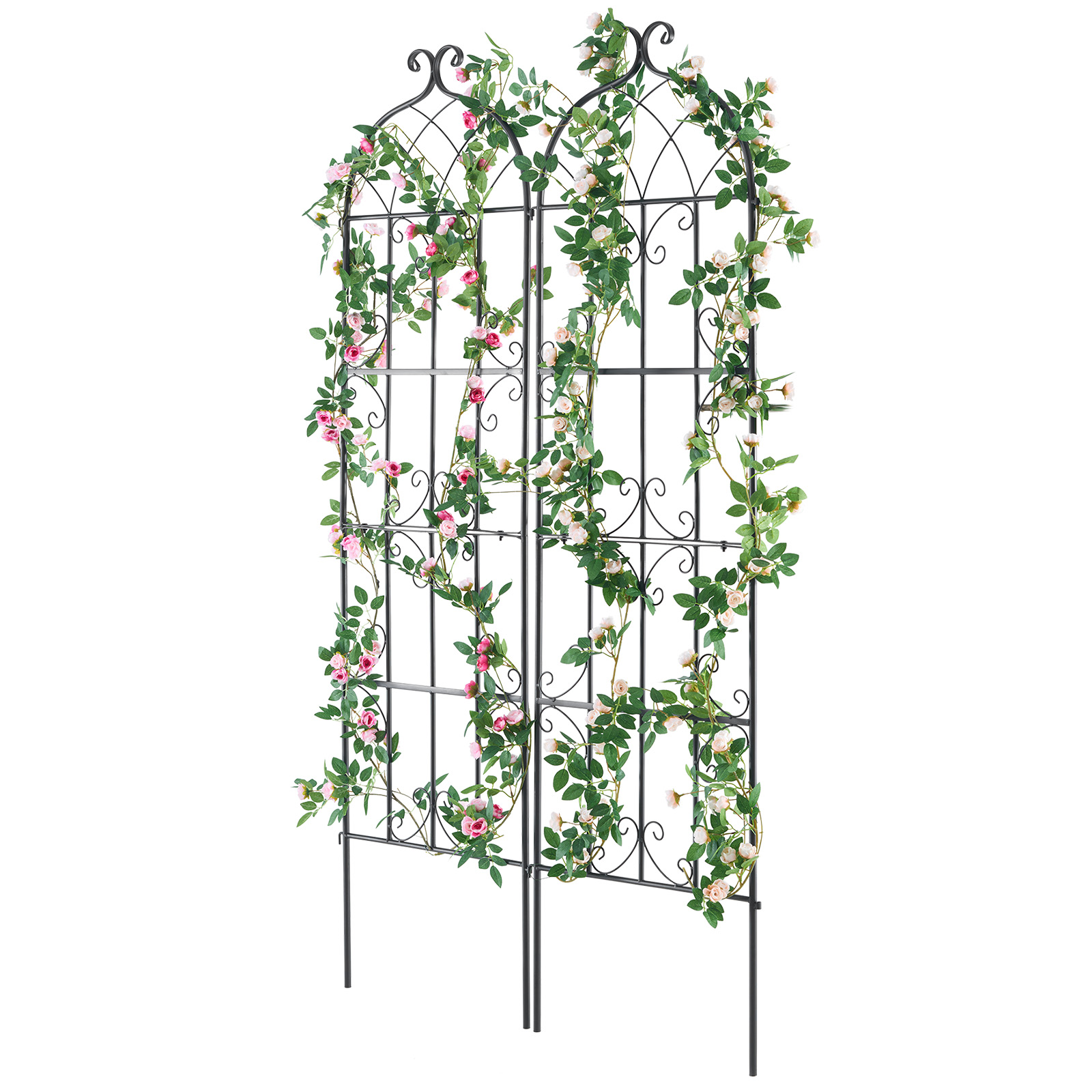 Metal Garden Trellis Climbing Plant Support 87x20/71x20/60x15" Rustproof 1/2/4pc - Picture 45 of 84