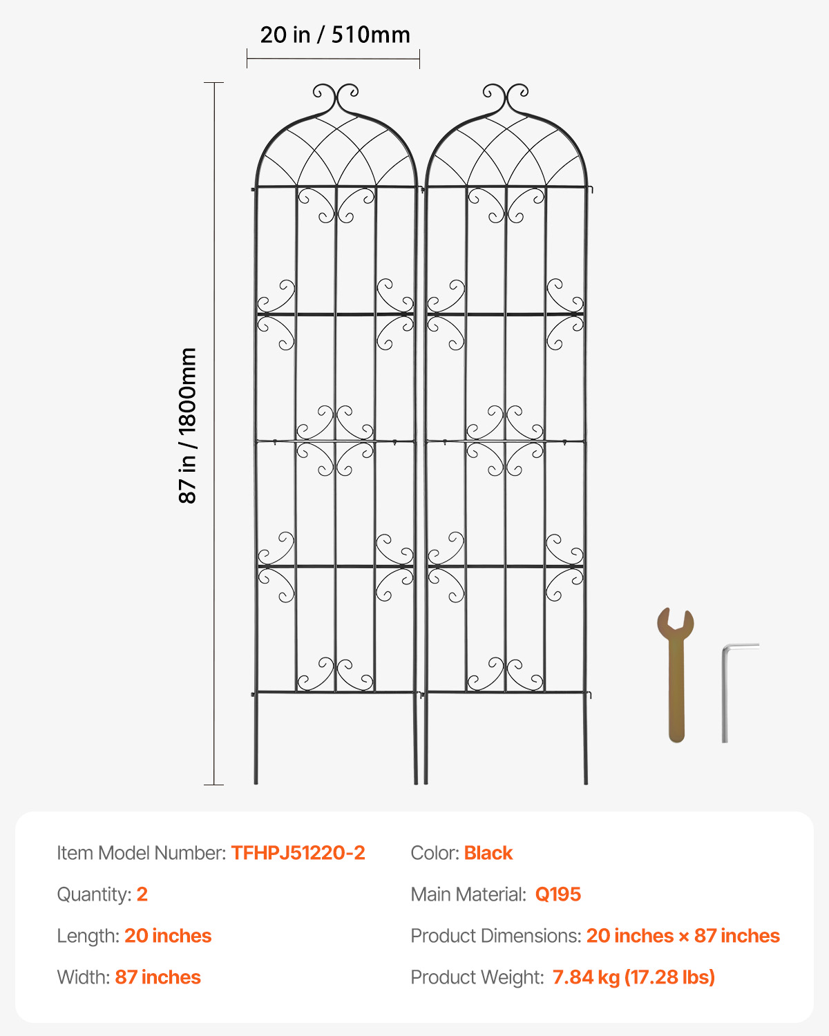 Metal Garden Trellis Climbing Plant Support 87x20/71x20/60x15" Rustproof 1/2/4pc - Picture 67 of 84