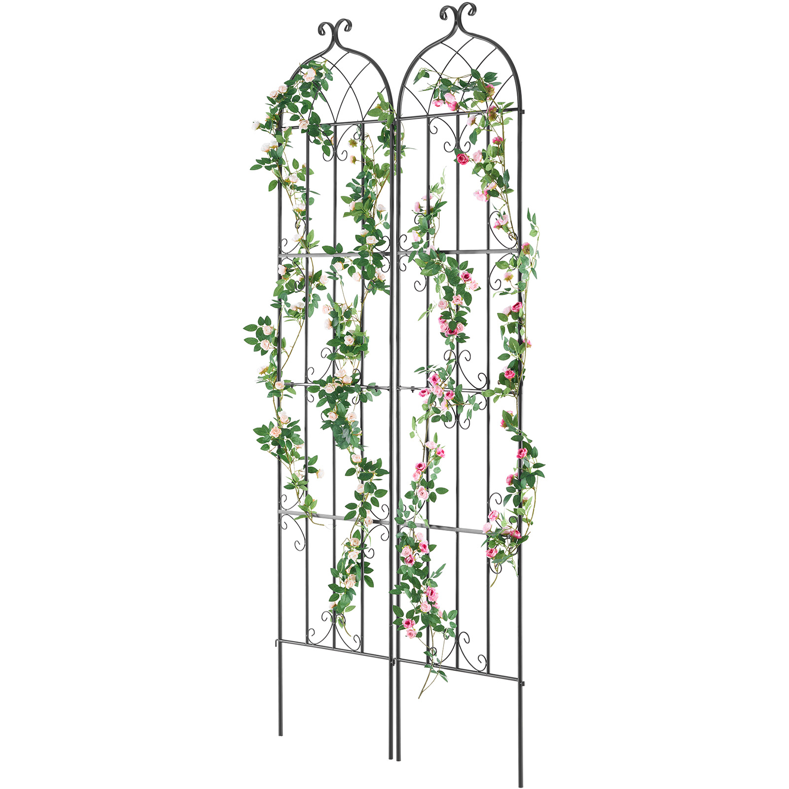 Metal Garden Trellis Climbing Plant Support 87x20/71x20/60x15" Rustproof 1/2/4pc - Picture 69 of 84