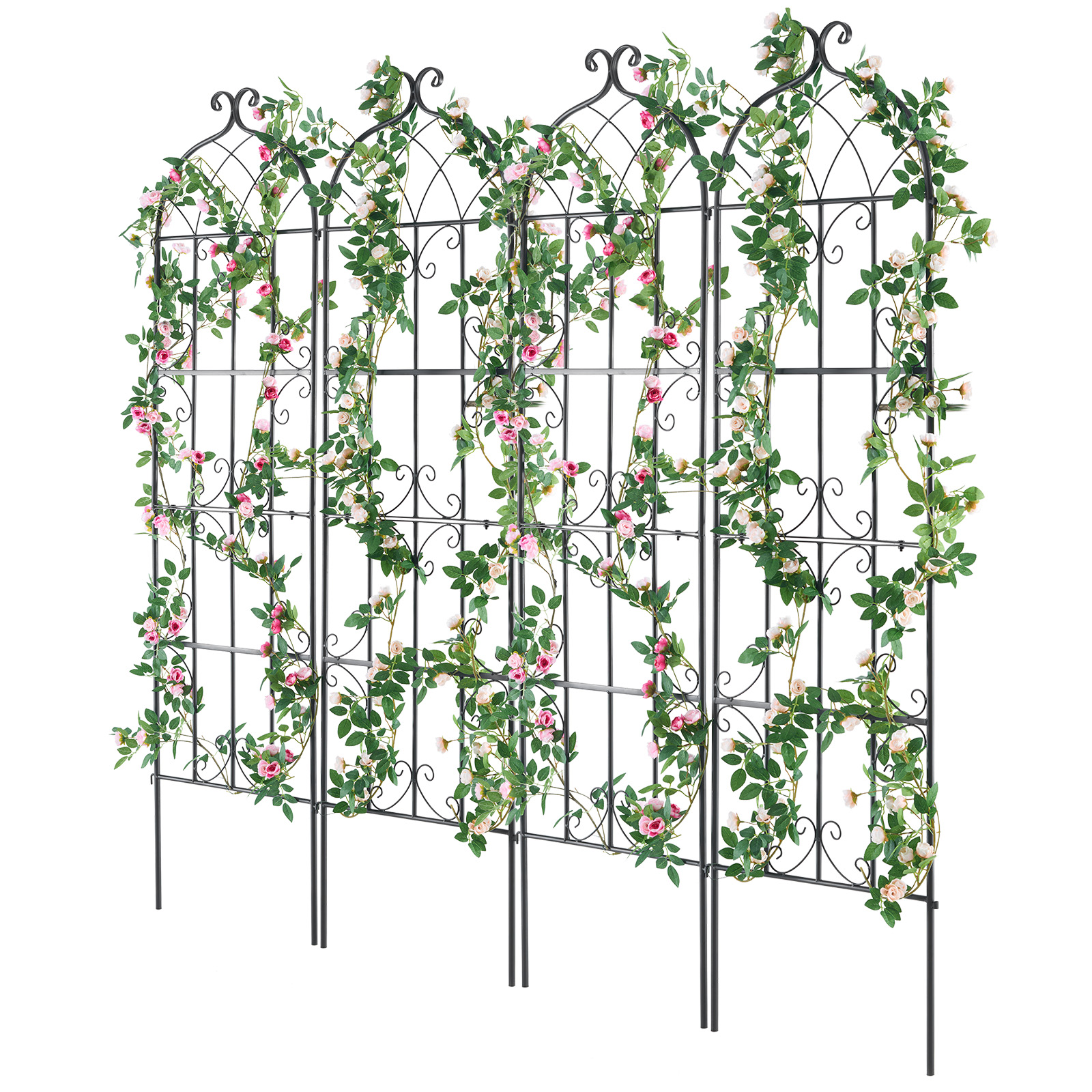 Metal Garden Trellis Climbing Plant Support 87x20/71x20/60x15" Rustproof 1/2/4pc - Picture 57 of 84