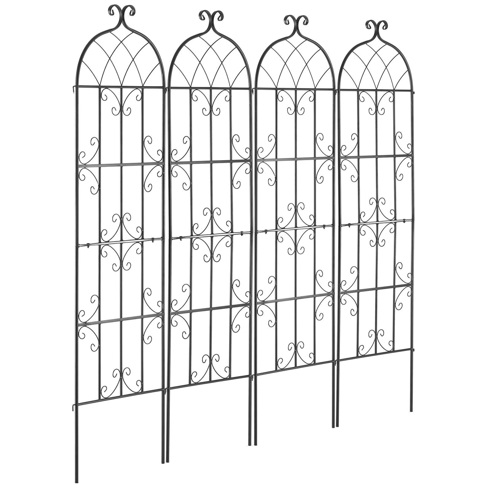 Metal Garden Trellis Climbing Plant Support 87x20/71x20/60x15" Rustproof 1/2/4pc - Picture 58 of 84