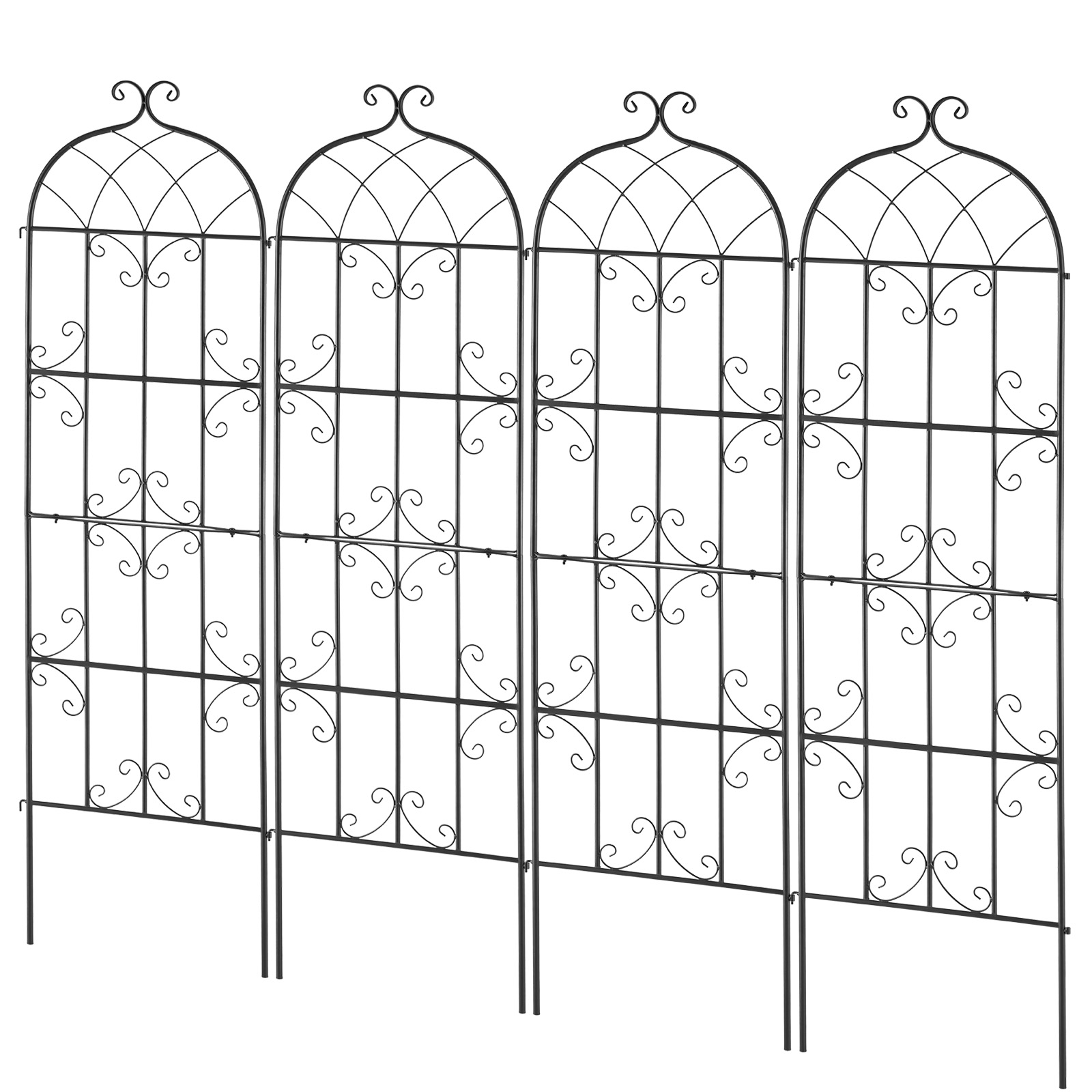 Metal Garden Trellis Climbing Plant Support 87x20/71x20/60x15" Rustproof 1/2/4pc - Picture 49 of 84