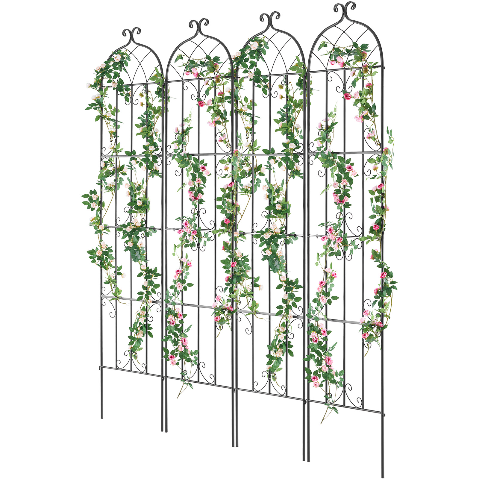 Metal Garden Trellis Climbing Plant Support 87x20/71x20/60x15" Rustproof 1/2/4pc - Picture 81 of 84