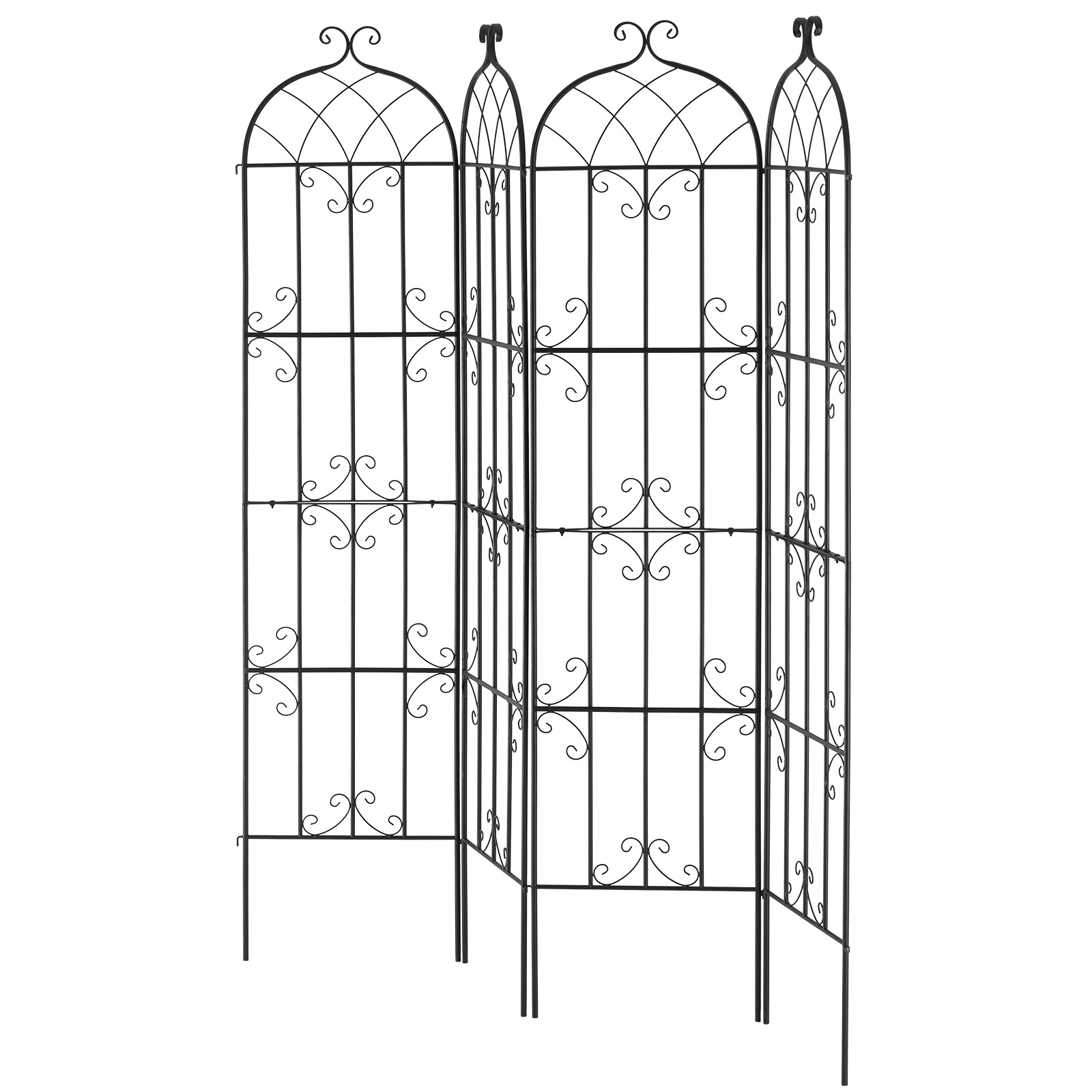 Metal Garden Trellis Climbing Plant Support 87x20/71x20/60x15" Rustproof 1/2/4pc - Picture 83 of 84