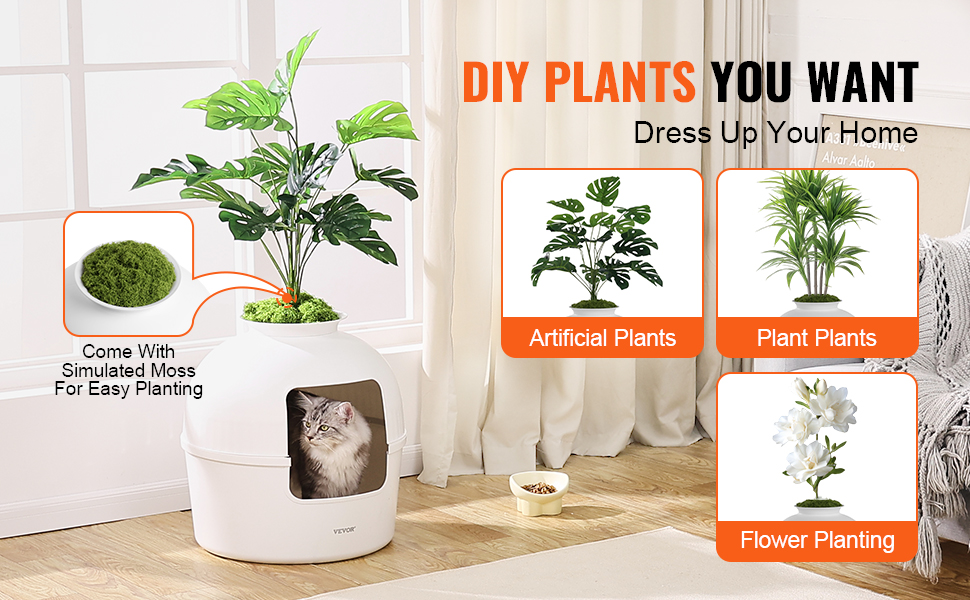 Hidden Cat Litter Box Plant Meuble Litiere Pour Chat Hidden Plant, Cat  Enclosure Furniture
