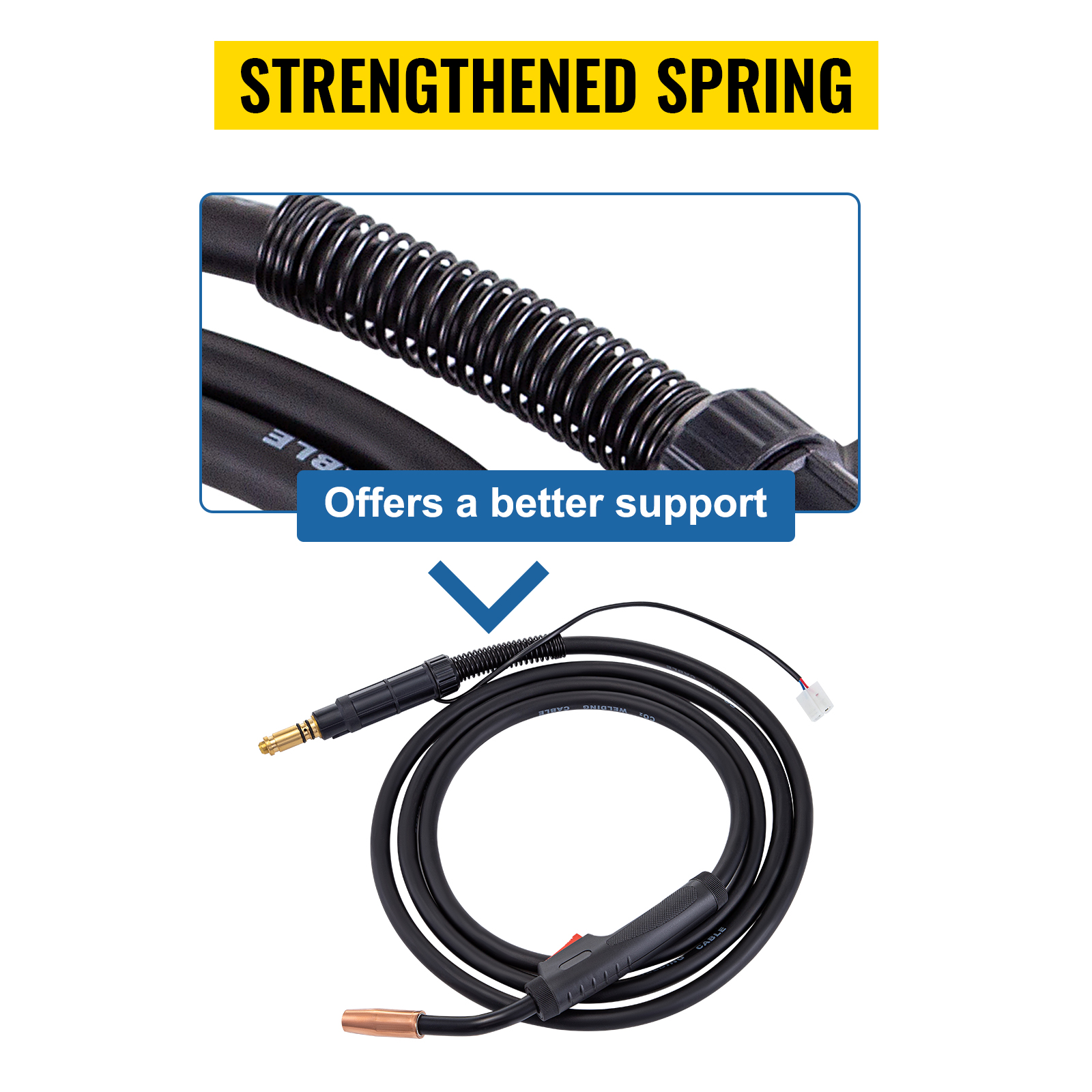 VEVOR MIG Welding Gun 11.5 ft. 150 Amp Welding Torch Stinger Replacement for Lincoln Magnum 100 L 0.025 in. to 0.45 in. Wire