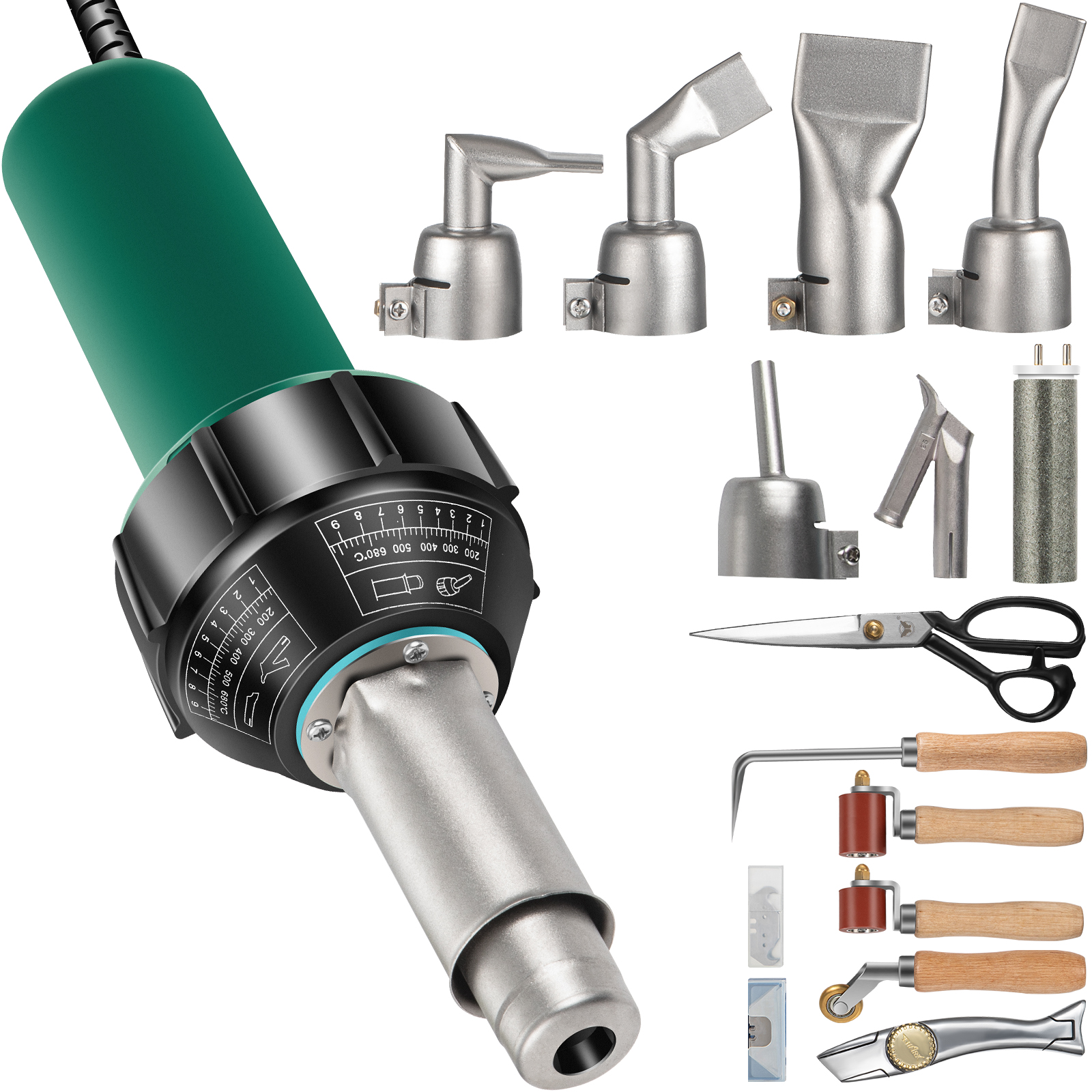 VEVOR Roofing Welder PVC Welding Gun 15 pcs 1600W 120V Hot Air Welding