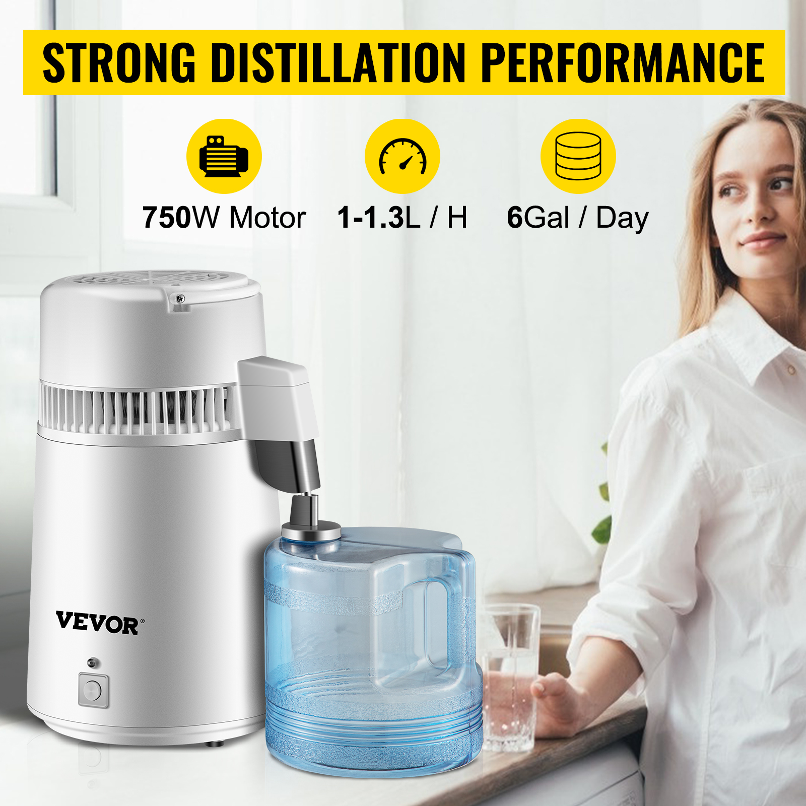 VEVOR Destilliergerät 8 Gal Wasserdestillierer Wasserdispenser