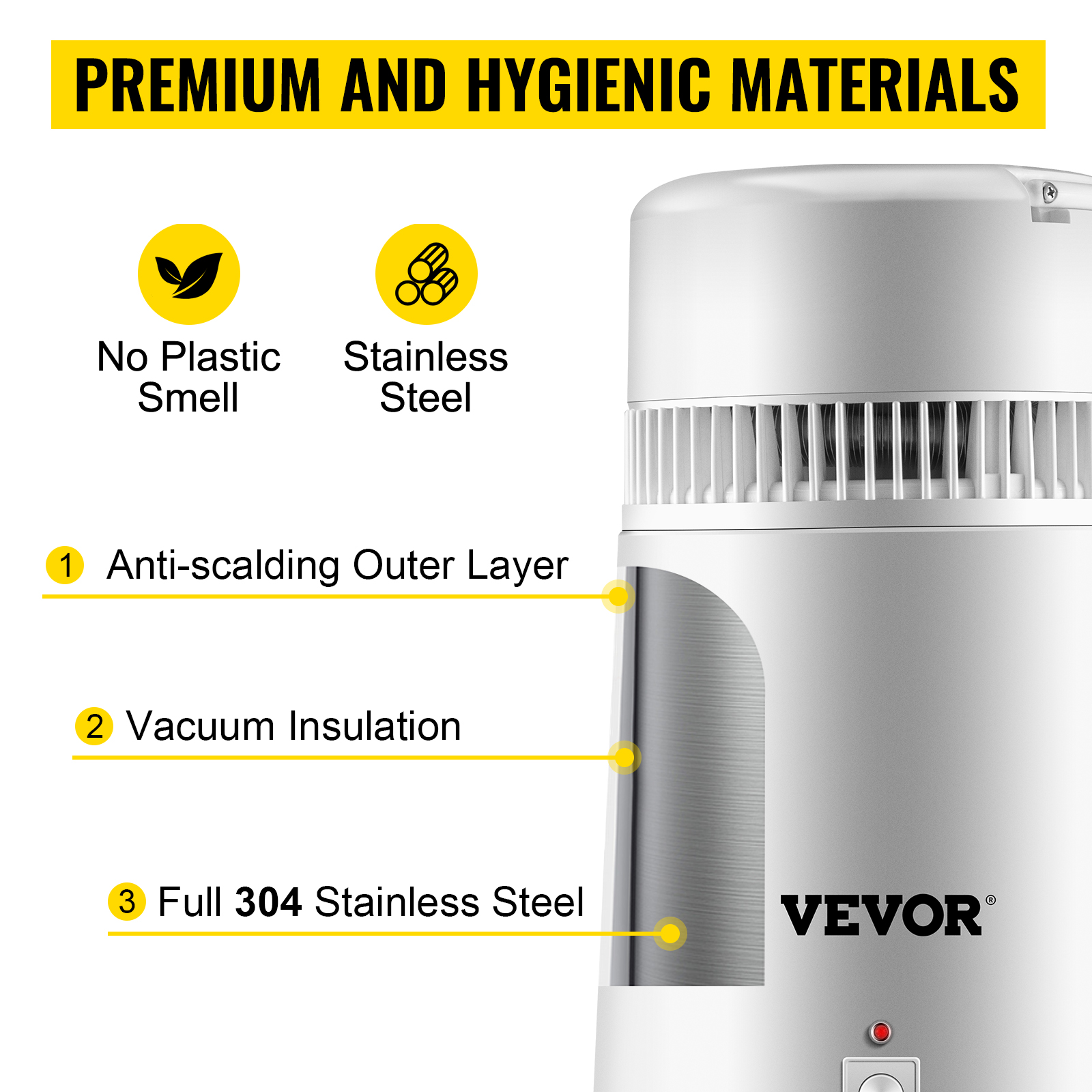 4L Water Distiller Purifier Filter Dispenser Heating Drinking Bottle Softener 