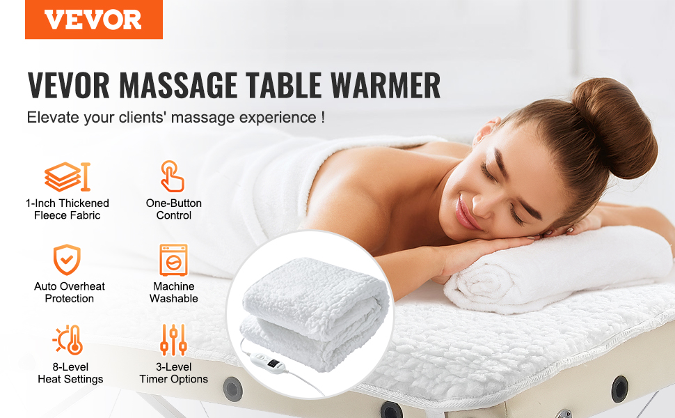 VEVOR Massage Table Warmer Heating Pad 1" Thickened Fleece Warmer with