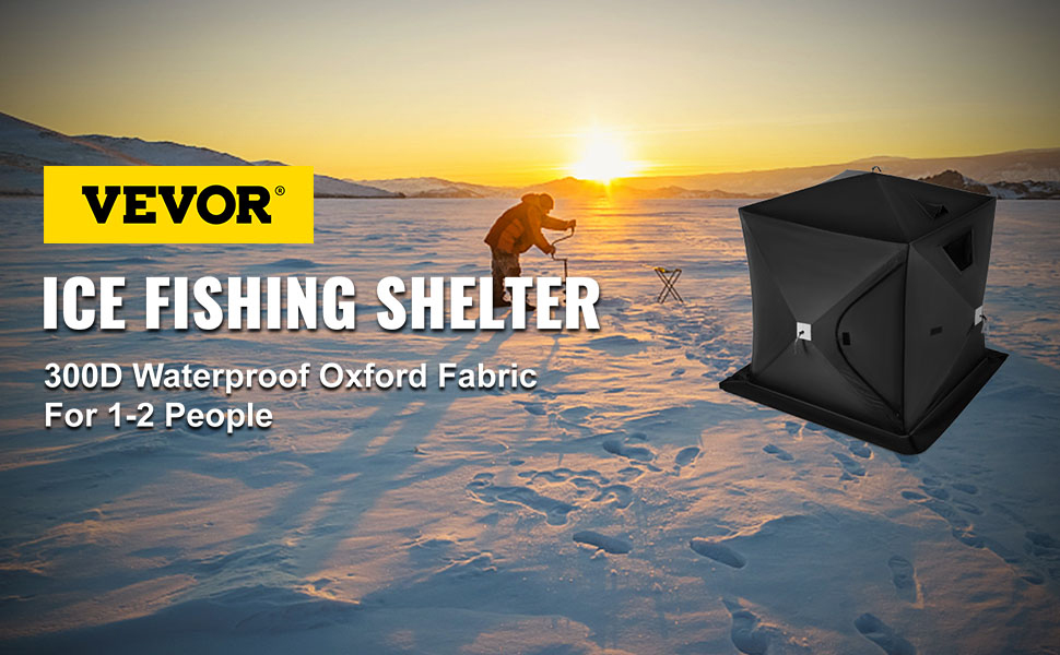 VEVOR 2-Person Ice Fishing Shelter Tent Portable Pop Up House Outdoor Fish  Equipment