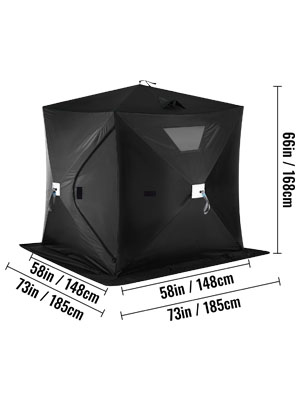 VEVOR 2-3 Person Ice Fishing Shelter Tent, 300D Oxford Fabric