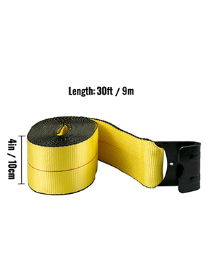 VEVOR Truck Straps 4"x30' Winch Straps with a Flat Hook Flatbed Tie Downs 15400lbs Load Capacity Flatbed Strap Cargo Control for Flatbeds, Trucks, Trailers, Farms, Rescues, Tree Saver, Yellow(4 Pack)