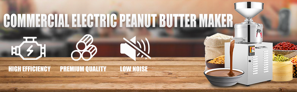 VEVOR pindakaasmachine met hoge efficiëntie, premium kwaliteit en laag geluidsniveau.