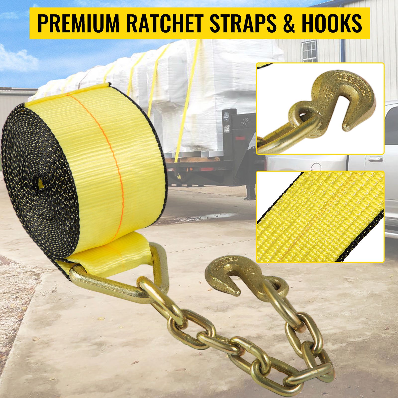 VEVOR Flatbed Straps Winch Tie Down Strap 4