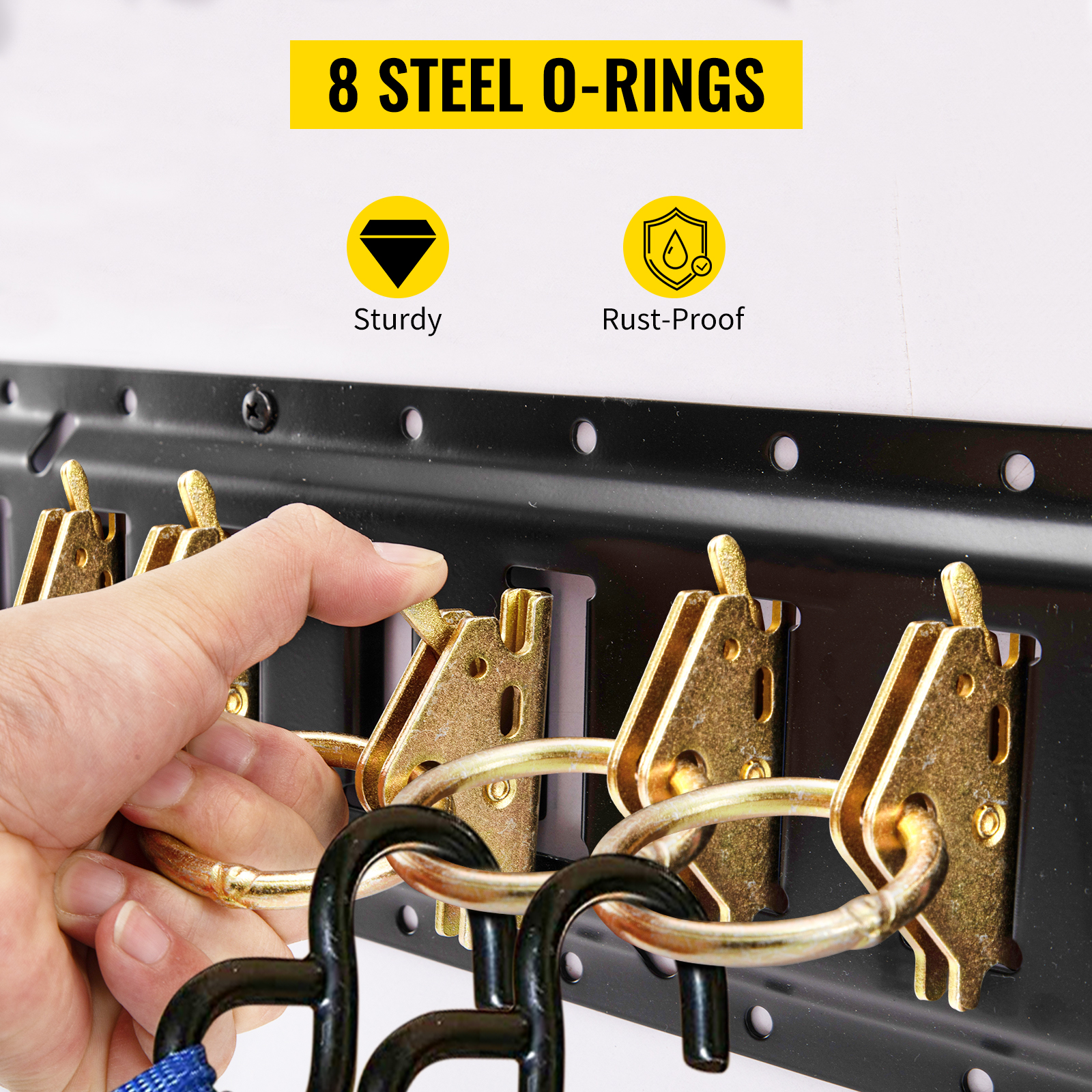 34-Piece E-Track Tie Down Rail Kit For Enclosed Cargo Trailer - 8 X 5ft Rails, 1000lb Capacity