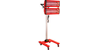 heat lamp, 2000w, stand red