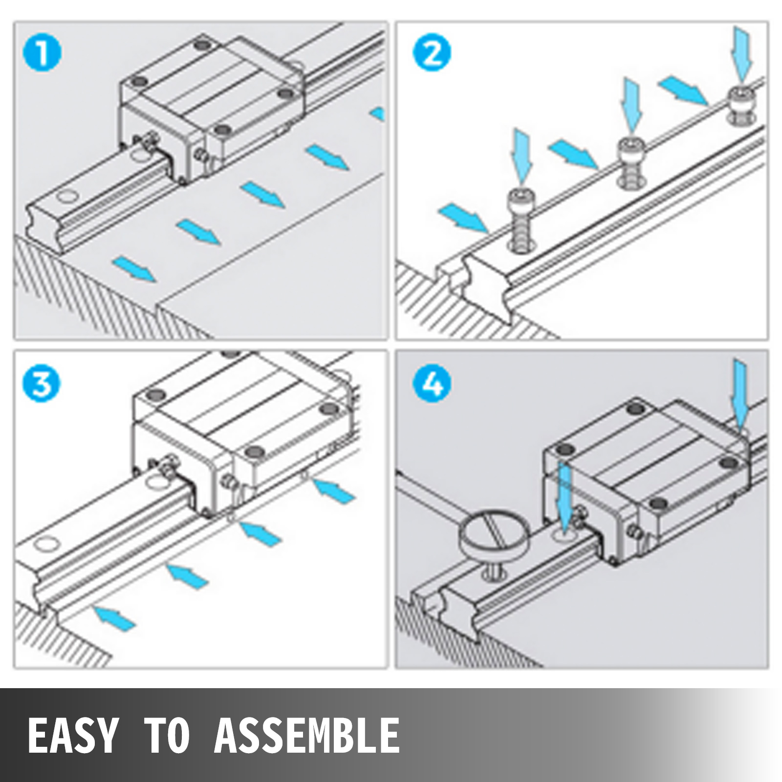 Vevor Linear Rail Mm X Linear Guideway Rail X Square Type Carriage Bearing Block Linear