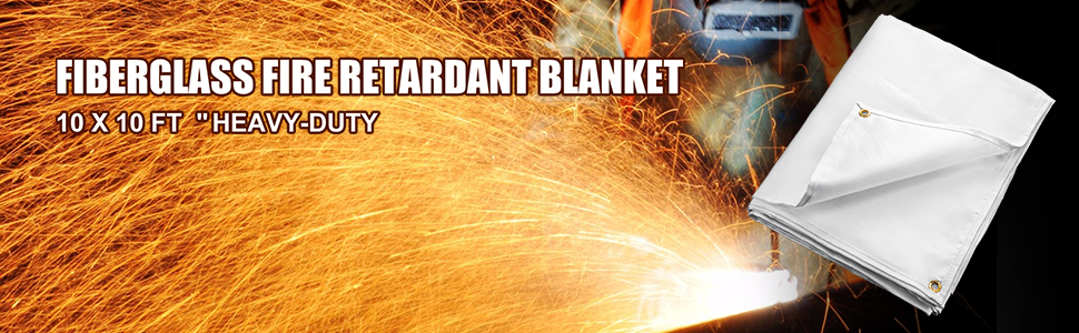 VEVOR Welding Blanket Fiberglass Blanket 10 x 10 ft Fire Retardant Blanket White HT10X10BS00000001V0