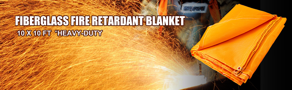 VEVOR 2 Pack Fire Welding Blankets 8 ft. x 10 ft. Flame Retardant Blanket 1022°F with 12 Brass Grommets, Black