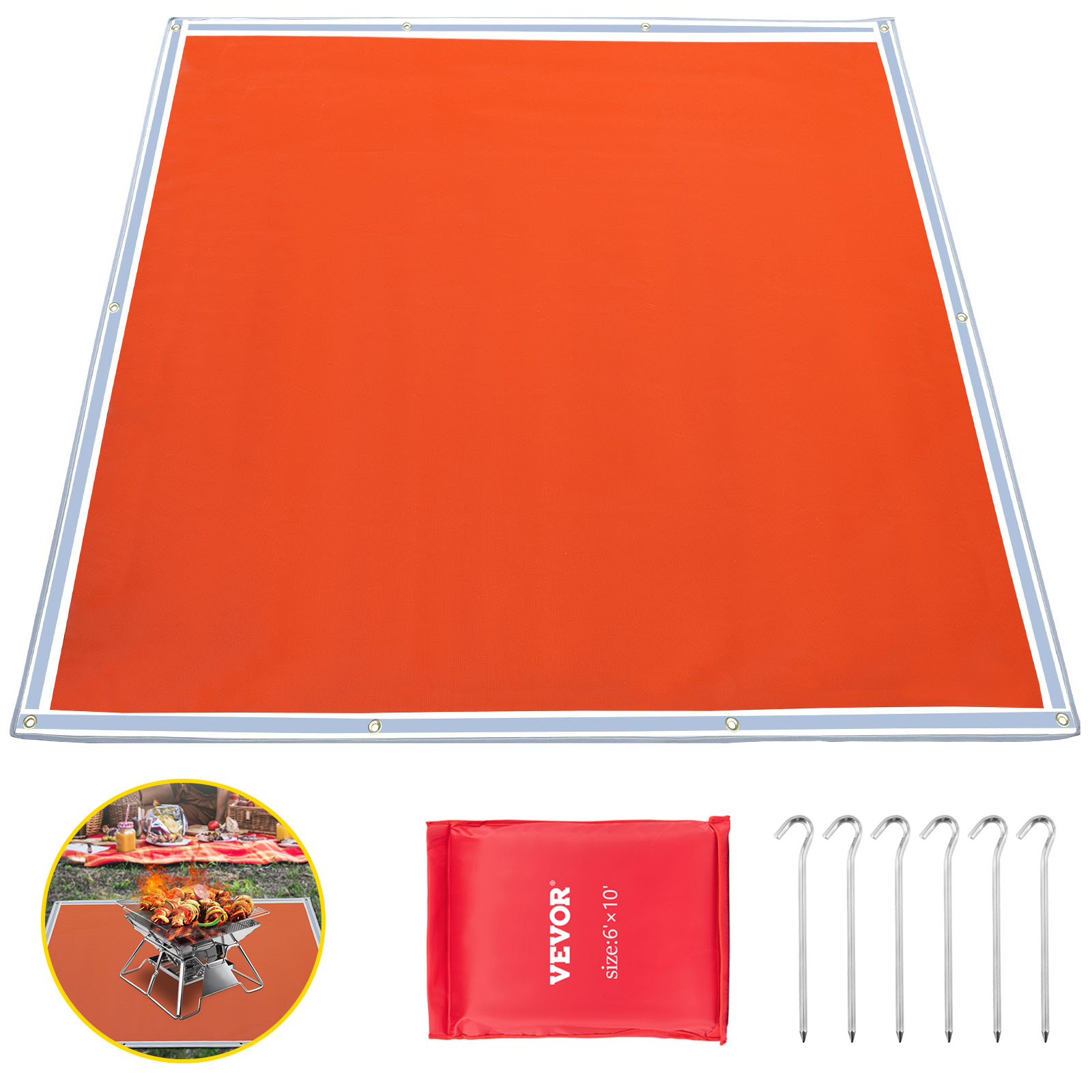 Coperta in fibra di vetro, 8 x 10 FT, per servizio pesante