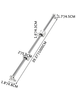 VEVOR Linear Rail Slide 2PCs 16mm x 1000mm Linear Bearing Slide Set with 4Pcs Block Bearings SC20UU+4Pcs Shaft Support Linear Shaft CNC Parts Kits for Electronic Equipment Guide Bar