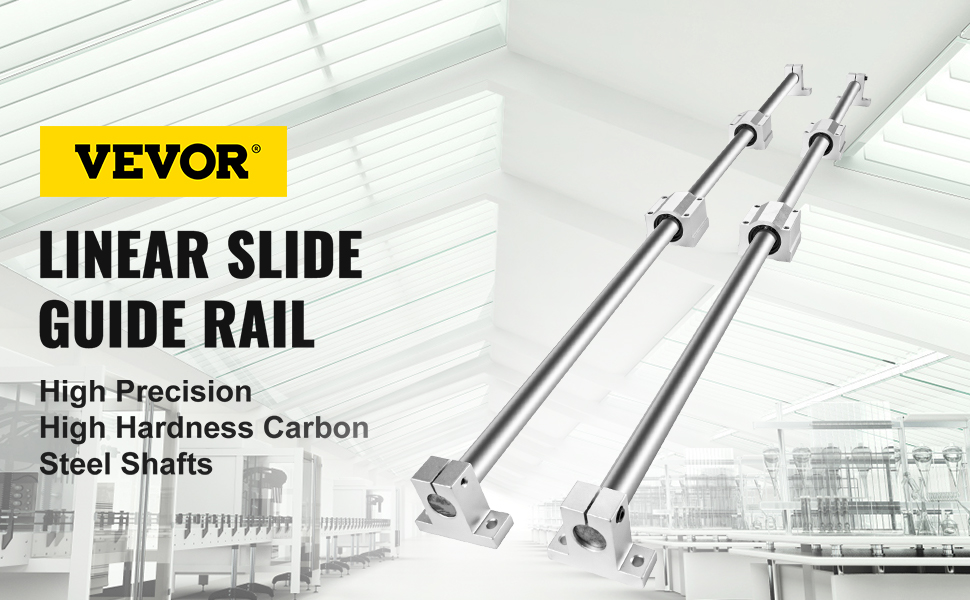 VEVOR Linear Rail Slide 2PCs 20mm x 1200mm Linear Bearing Slide Set with 4Pcs Block Bearings SC20UU+4Pcs Shaft Support Linear Shaft CNC Parts Kits for Electronic Equipment Guide Bar